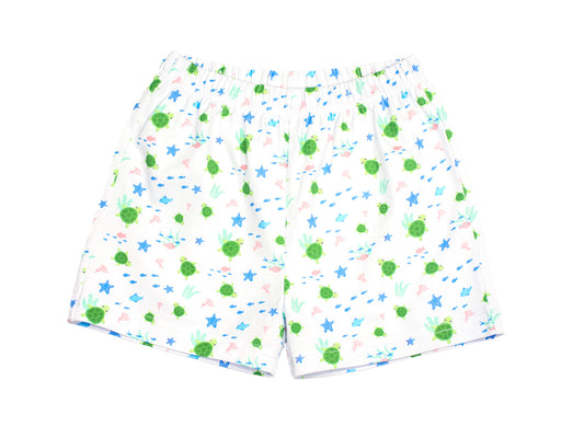 Turtle print shorts