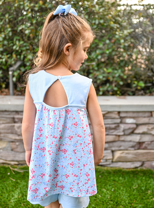Blue Floral Peppa Top