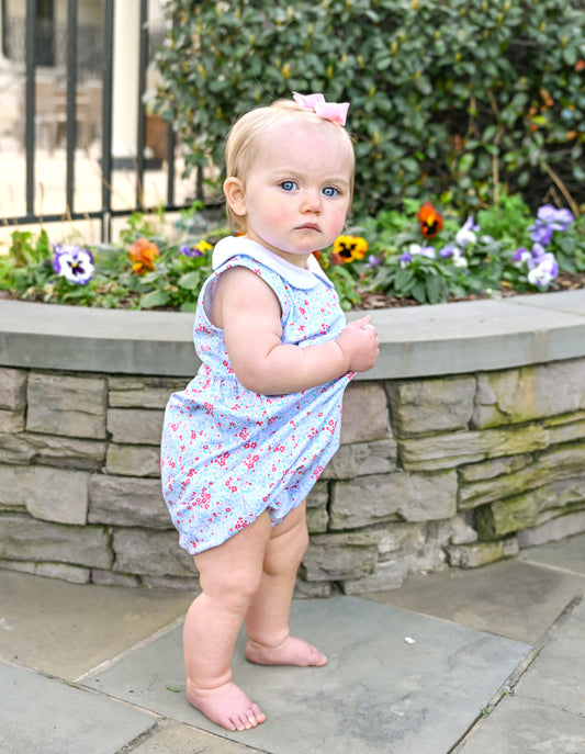 Blue Floral Sleeveless Clara Bubble