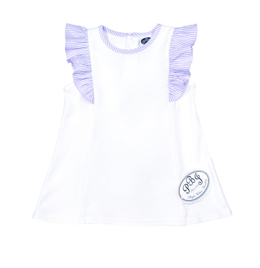 White/ Lilac stripes Evie top