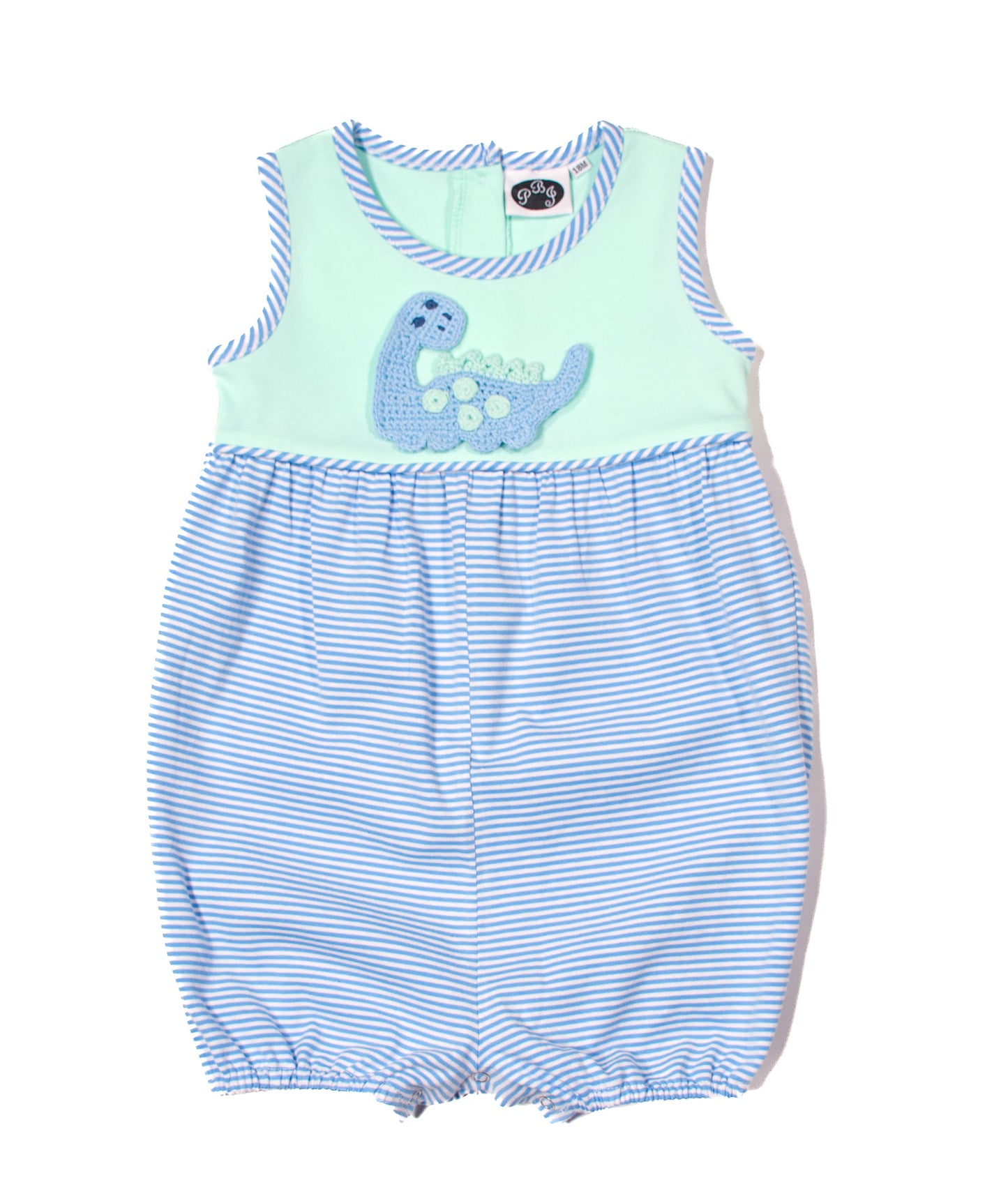 Mint Noah bubble with Cobalt Stripes