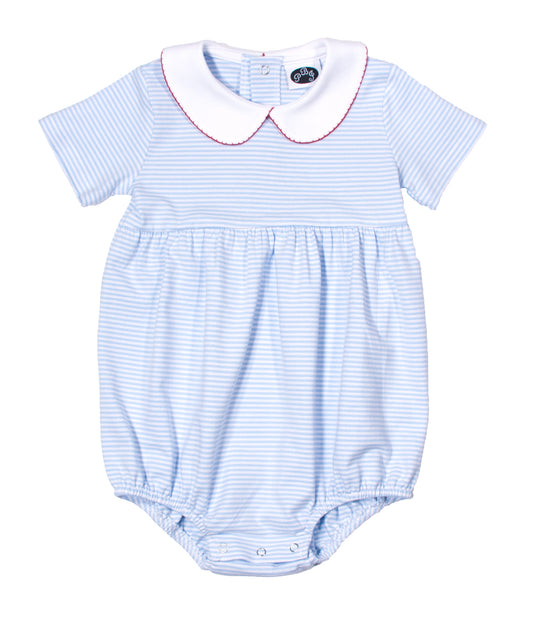Blue stripes Charlie bubble SS/ Red picot