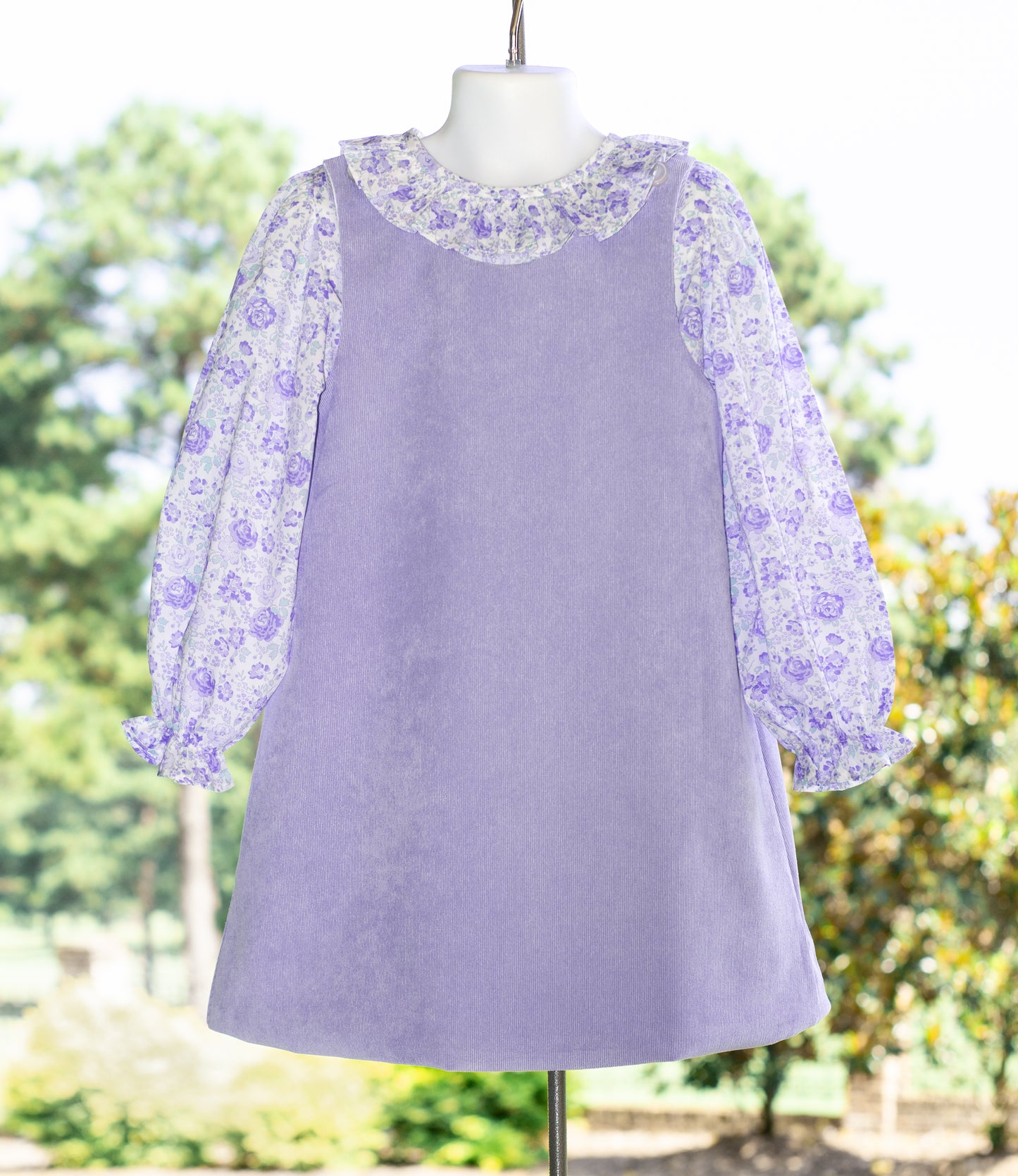 4t +1" Lilac cord jumper with Liberty floral Blouse 5Y*