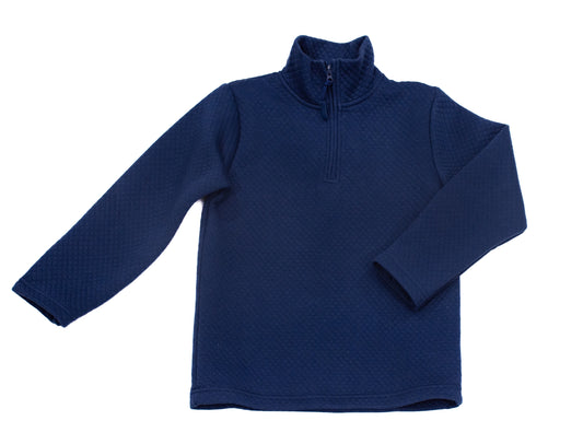 Quilted Navy 1/4 Zip pullover