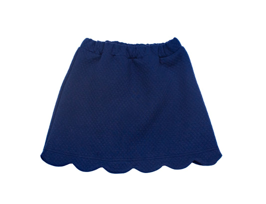Quilted Navy Scallop Skorts