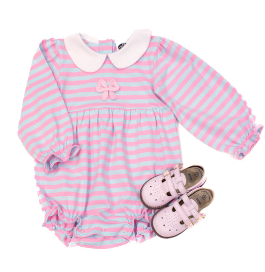 Clara LS short bubble Cotton candy stripes