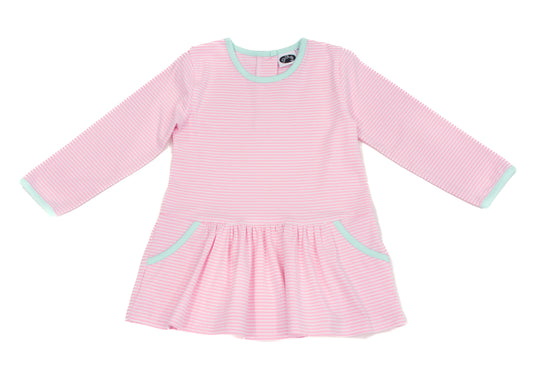 LS Blair Top Pink Stripes with Solid Mint