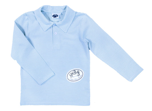 Blue stripes LS polo
