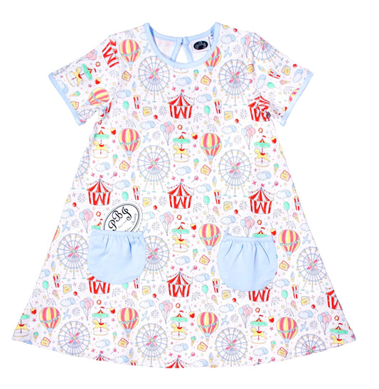 Carnival Print Swing Dress