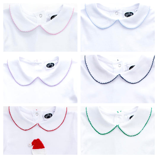 Collared unisex shirt w/ picot trim