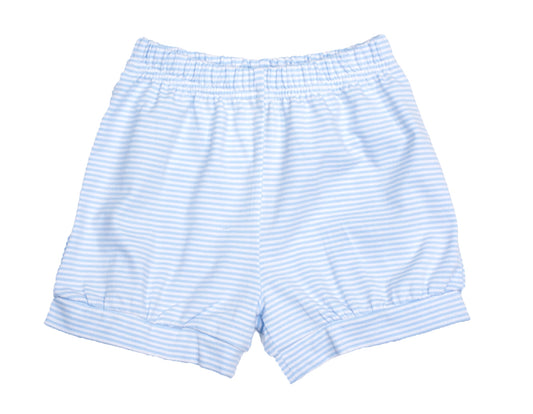 Blue Stripes Banded Shorts