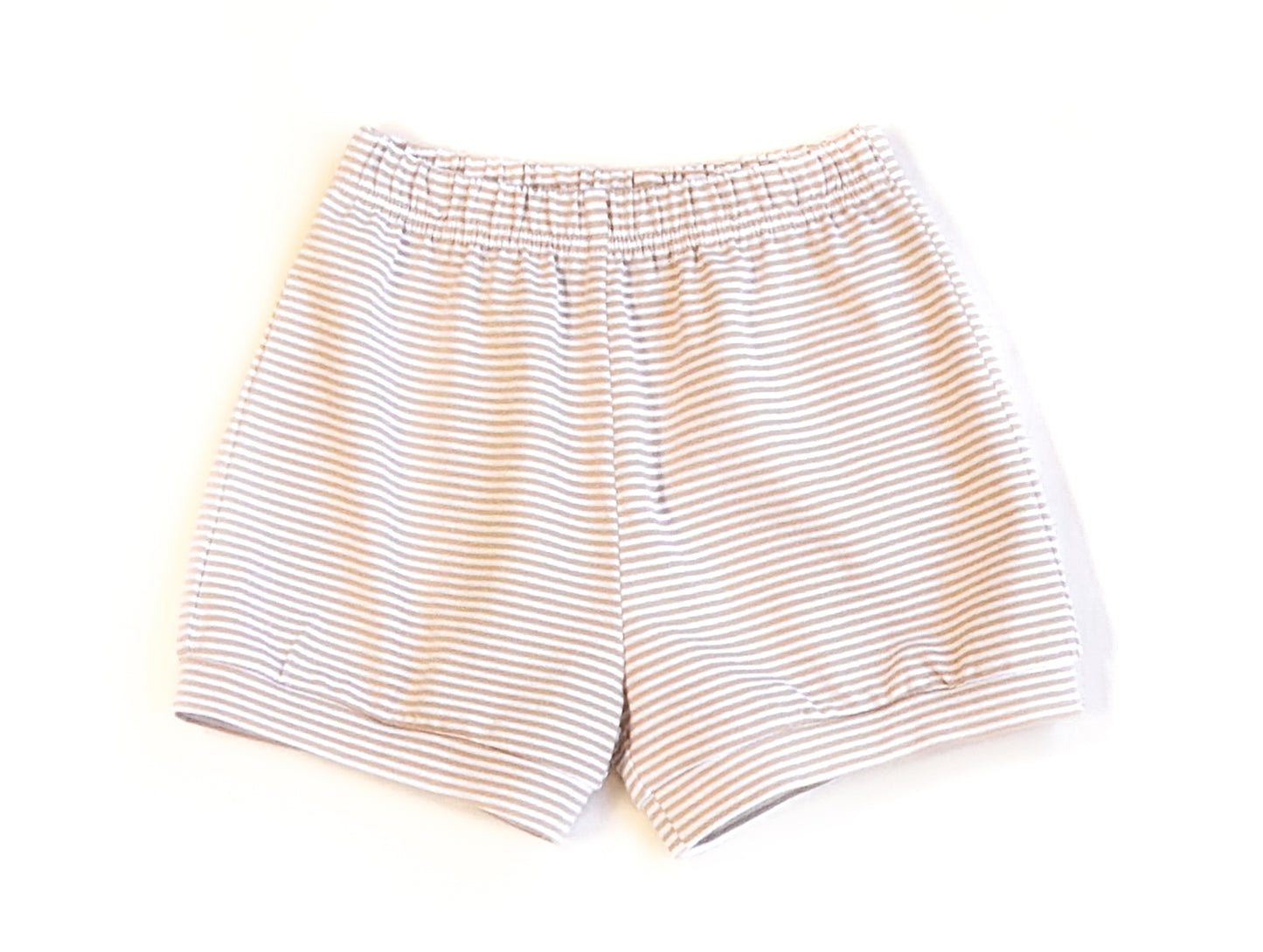 Tan Stripes Banded Shorts