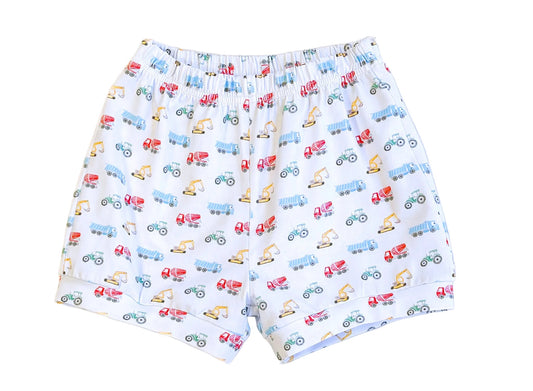 Vehicle Print Banded Shorts