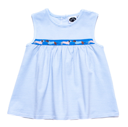Blue stripes Wiener ribbon Noah top