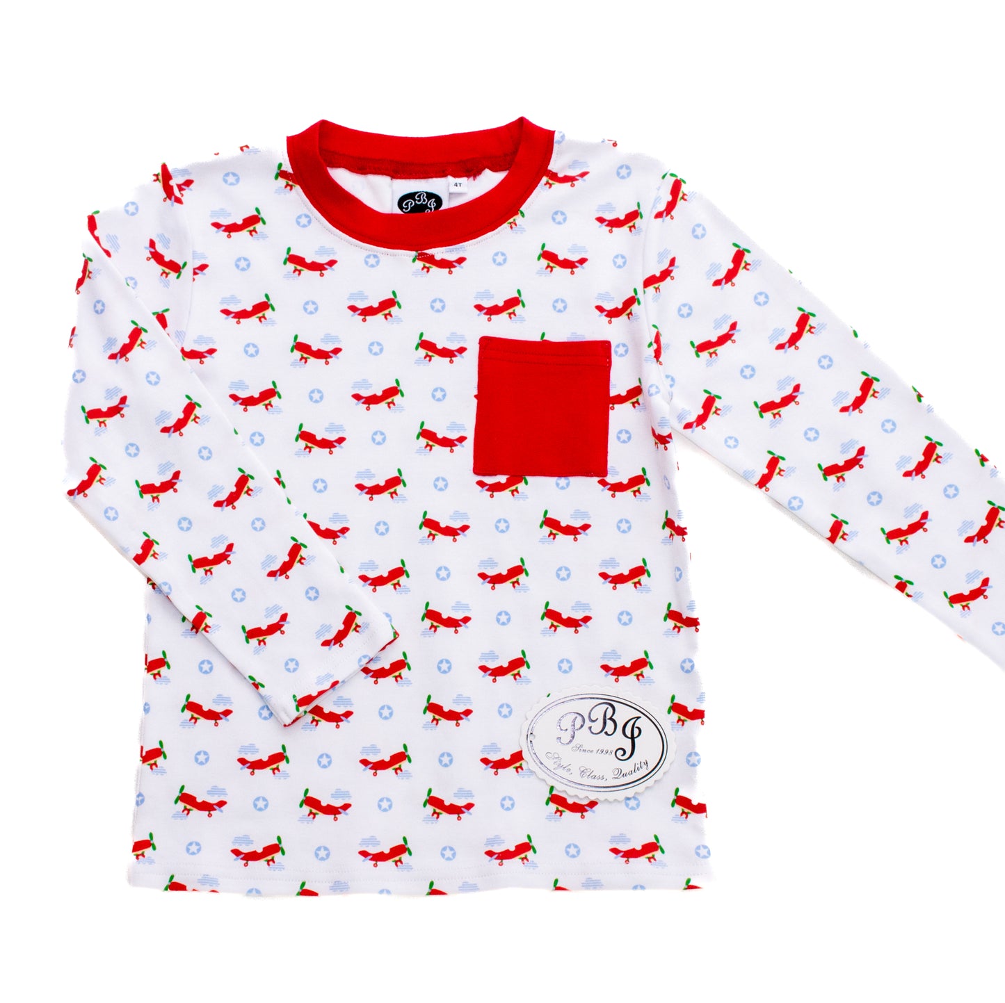 LS Pocket Shirt Airplanes with Red*