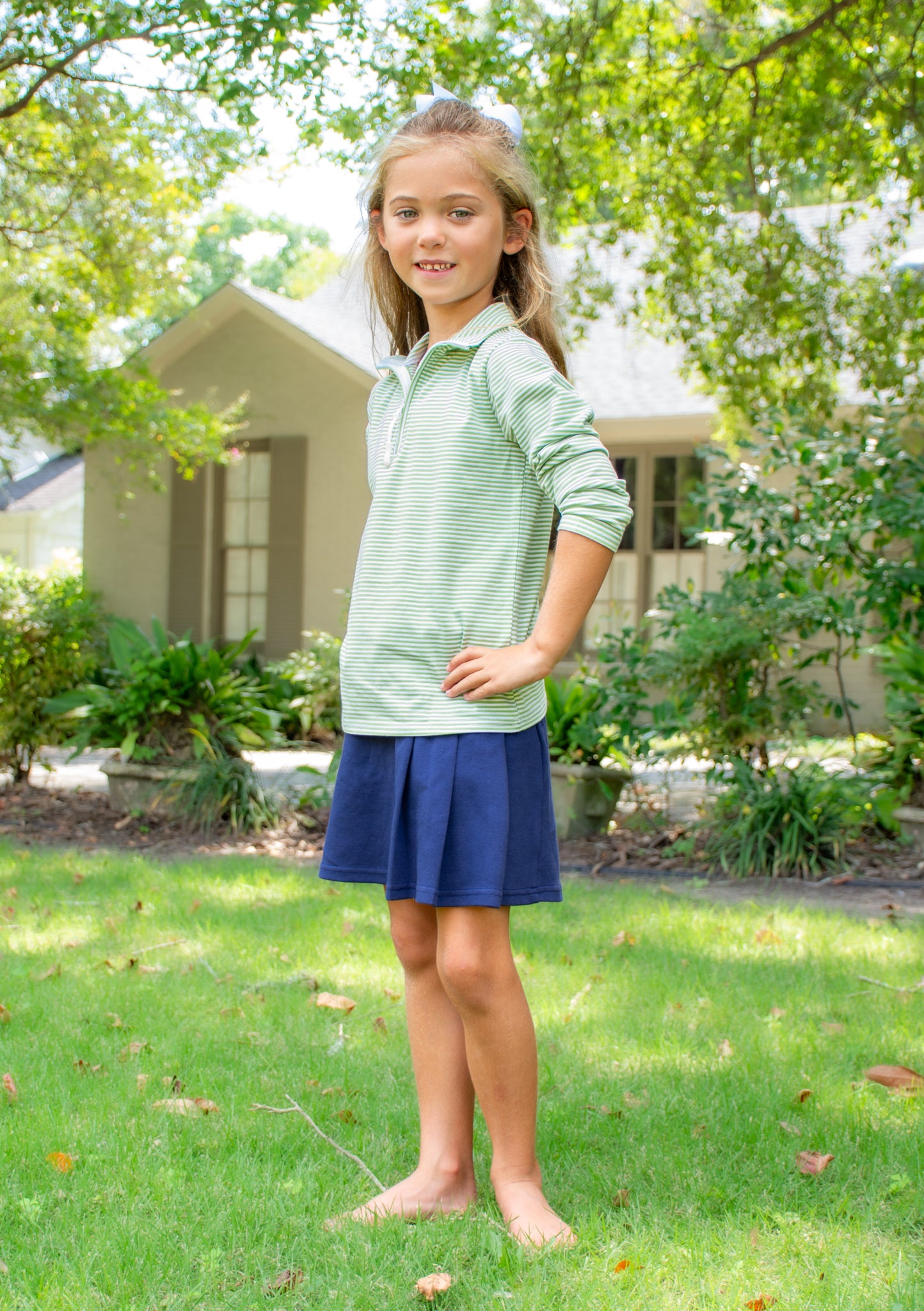 Pleated Skort Solid Navy PREORDER