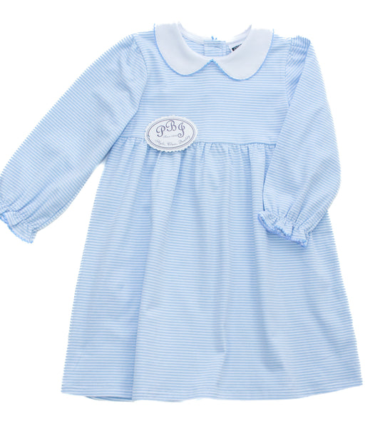 Lizzy Dress LS Blue Stripes