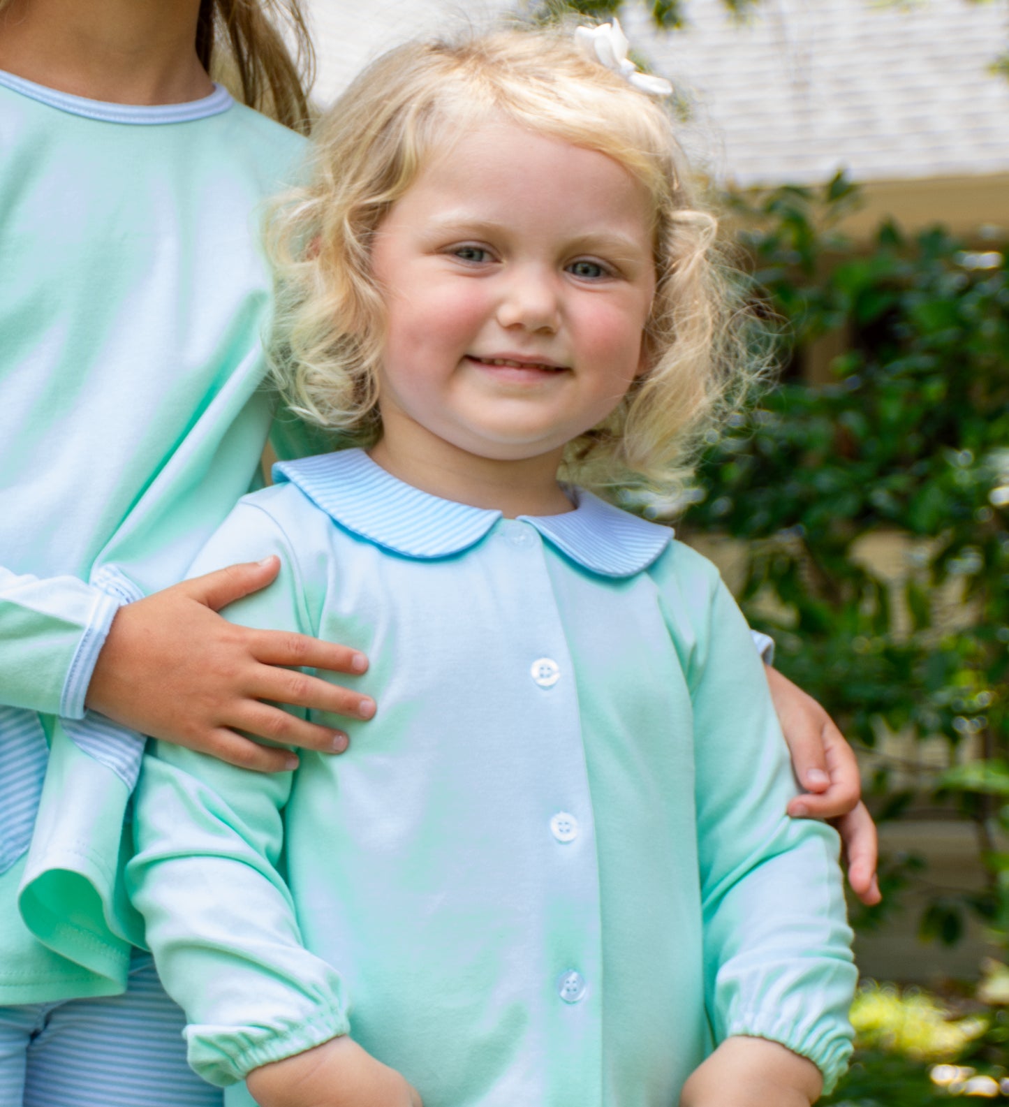 Alex Top Solid Mint with Blue Stripe PREORDER