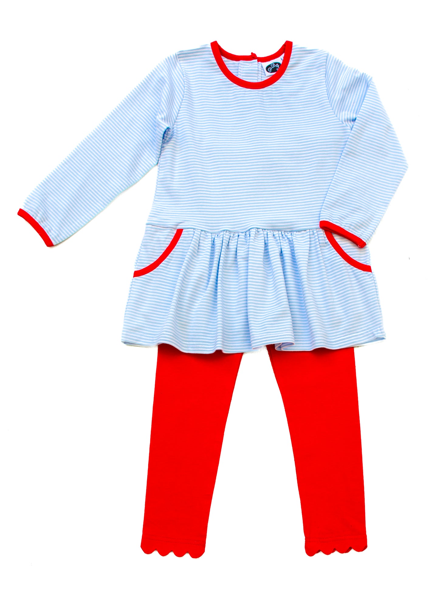 Blue Stripes Blair tunic w/ Red - PREORDER