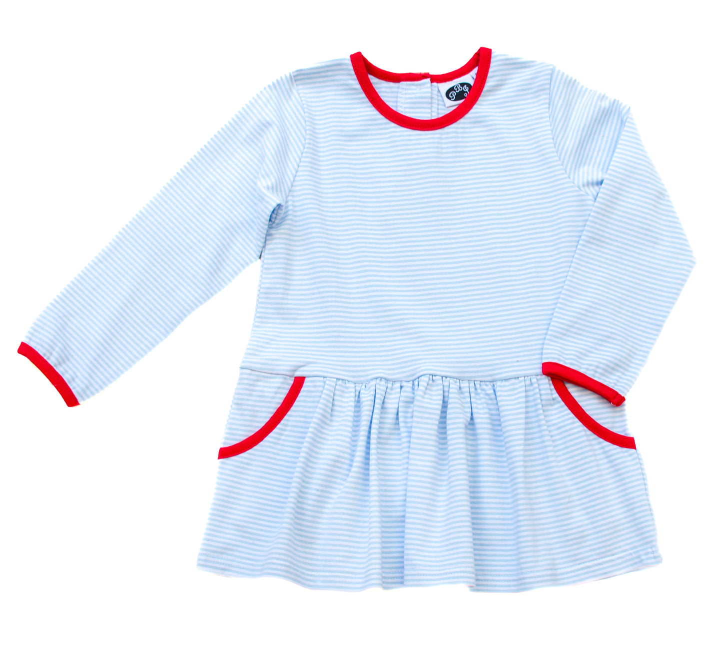 Blue Stripes Blair tunic w/ Red - PREORDER