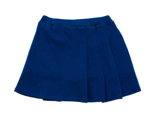 Pleated Skort Solid Navy