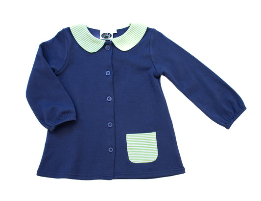 Alex Top Navy w/ Sage Stripe Pocket