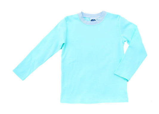 Mint w/ Blue Stripes LS Crewneck - PREORDER