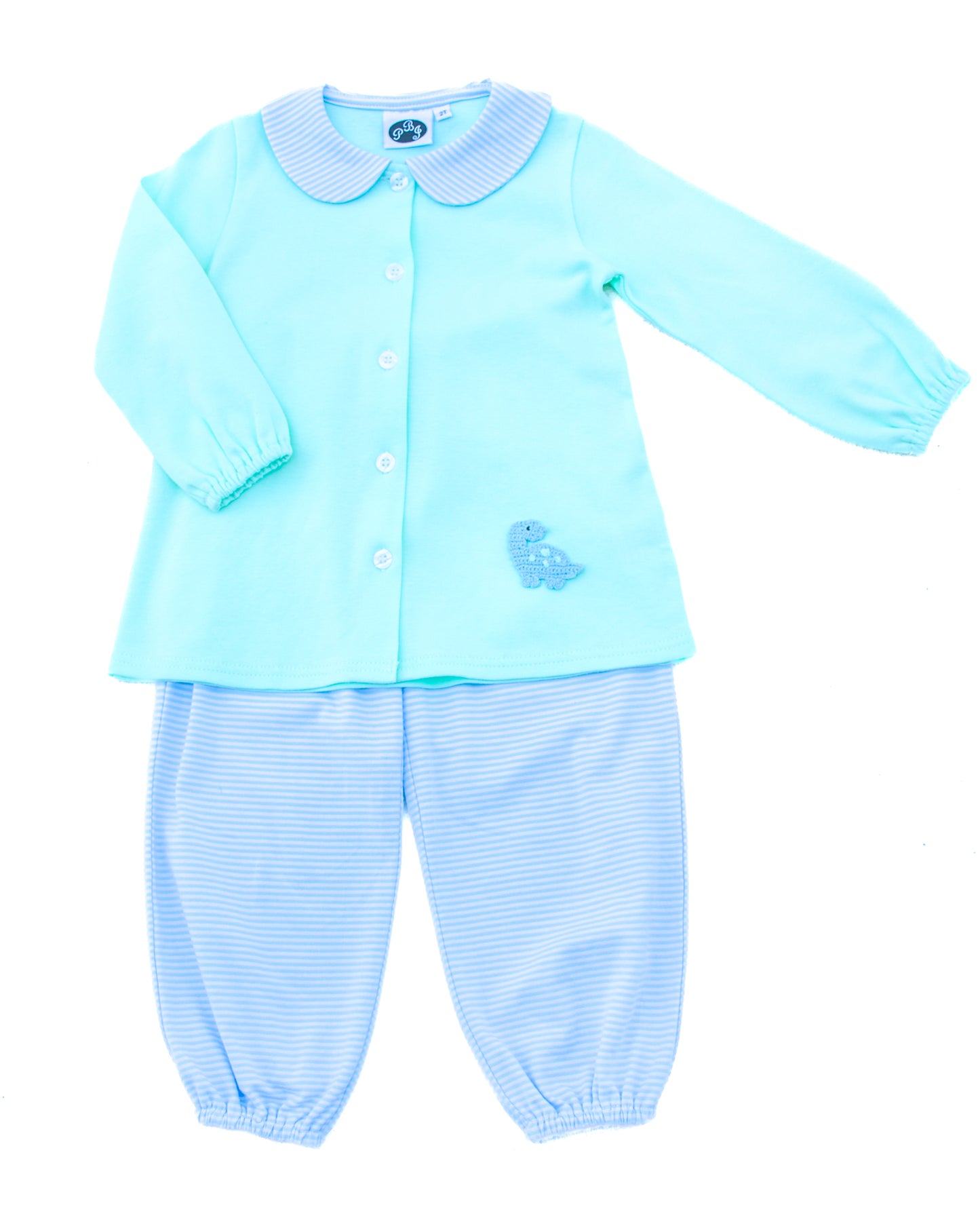 Alex Top Solid Mint with Blue Stripe PREORDER