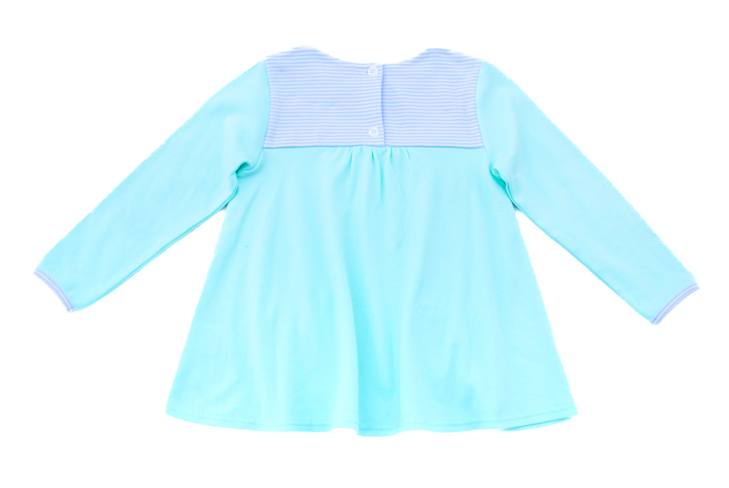 Solid Mint Peppa tunic w/ Blue Stripe - PREORDER