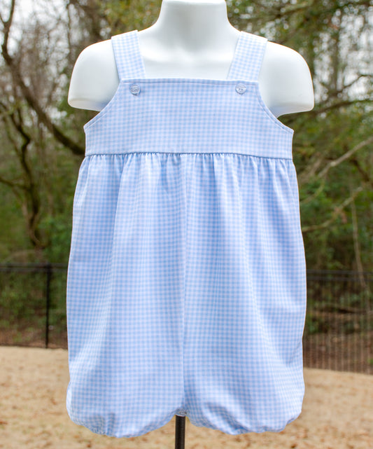 Blue Check Unisex Romper - PRE-SALE