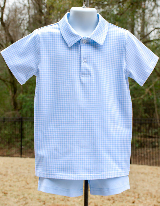 Blue Check Polo - PRE-SALE
