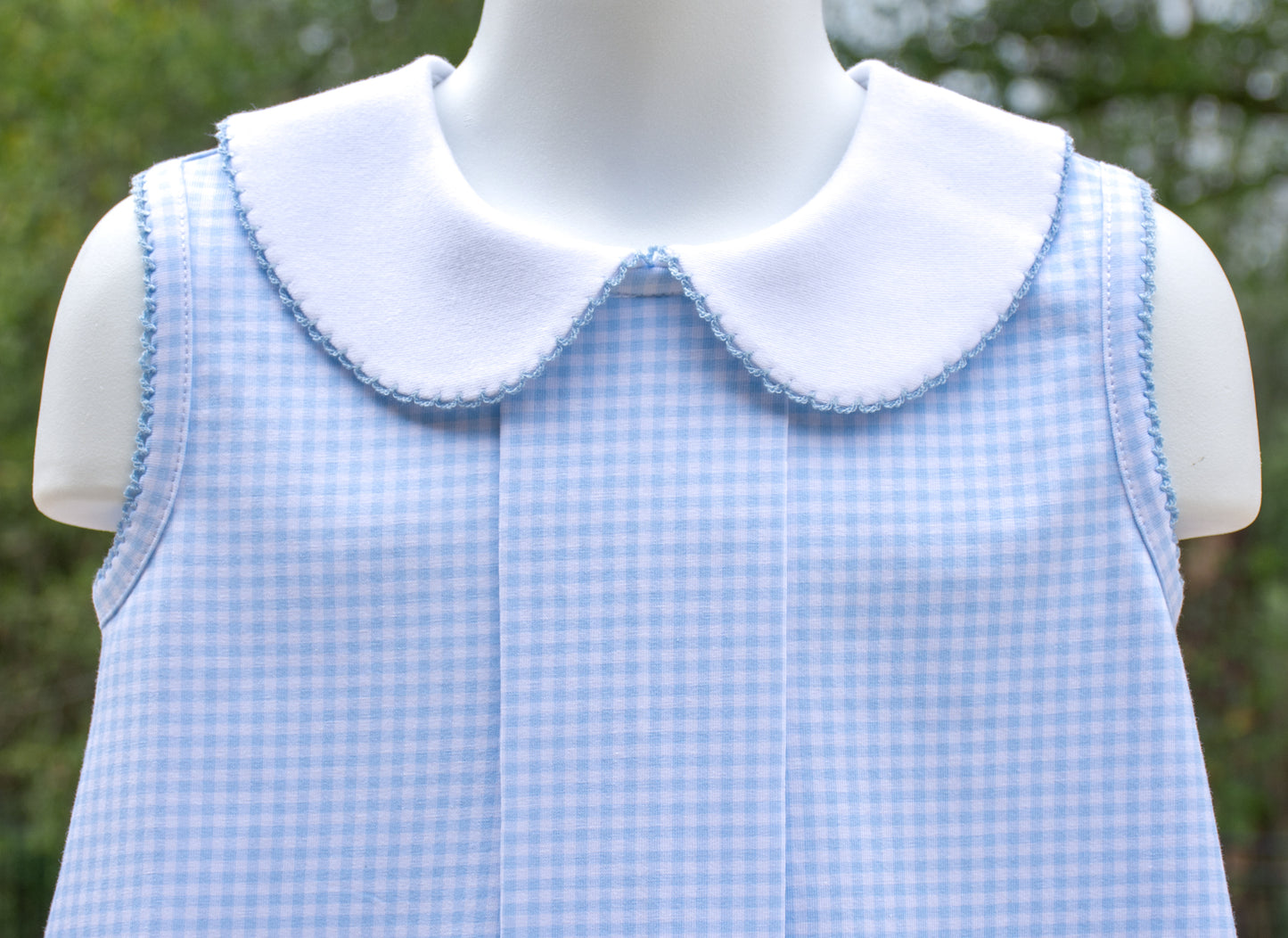 Blue Check Reverse Pleat Top - PRE-SALE