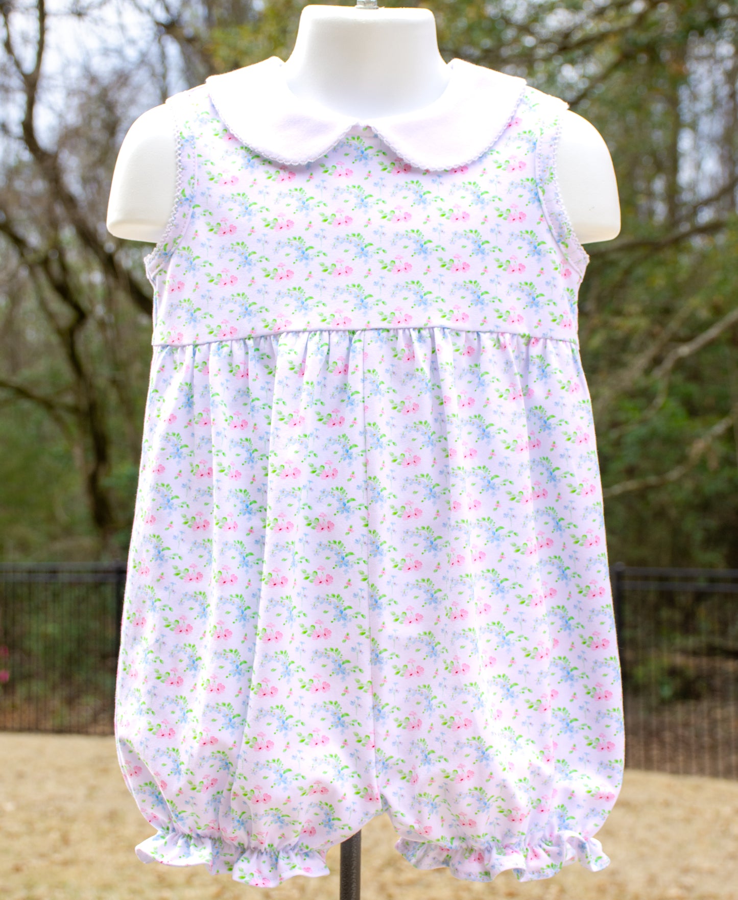Pink & Blue Flower Sleeveless Bubble