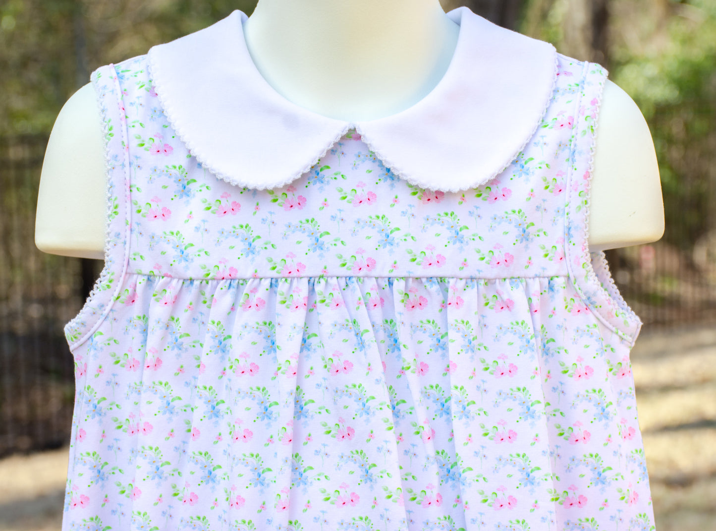 Pink & Blue Floral Sleeveless Diaper Top - PRE-SALE