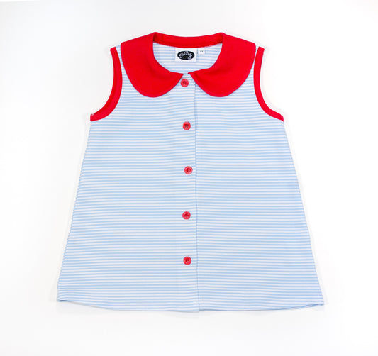 Blue stripes/ Red Alex top