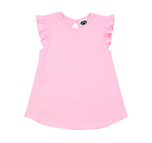 Solid pink Flutter Tee
