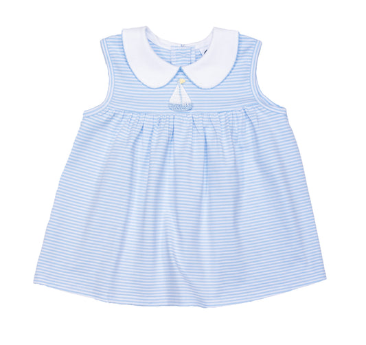 Blue stripes diaper top