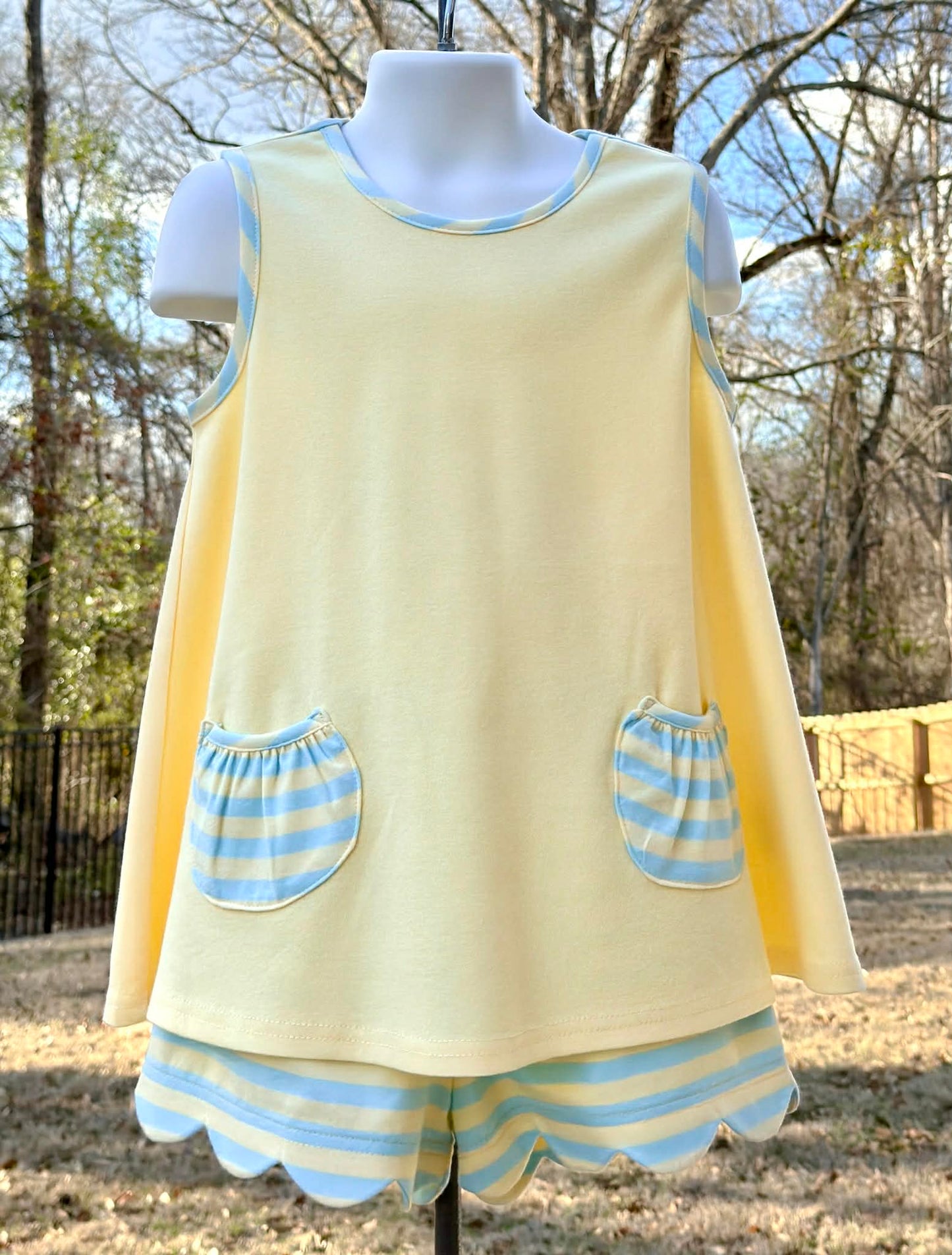 Yellow/ Summer Stripe Peppa Top