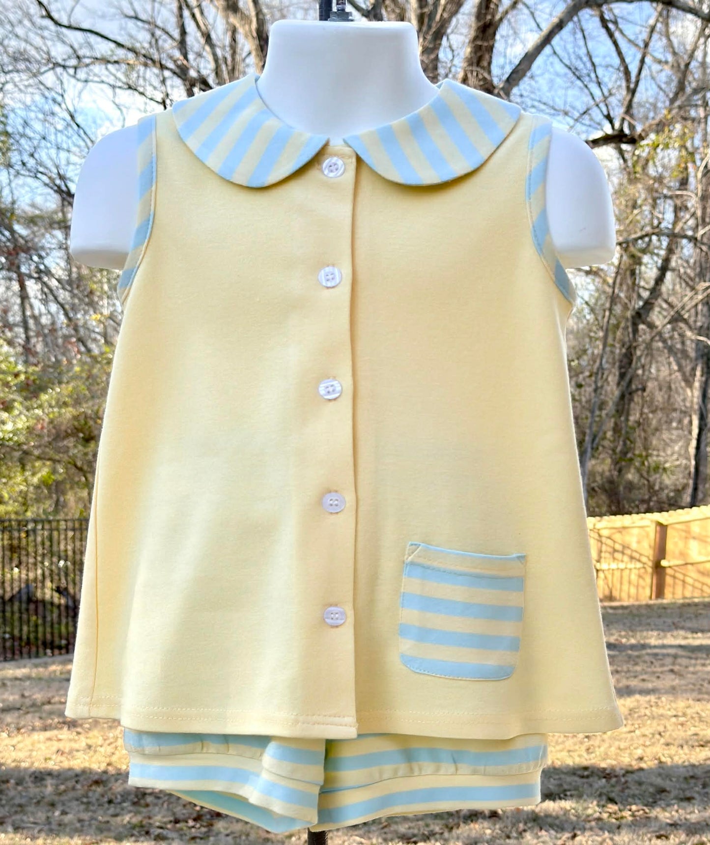 Yellow/ Summer Stripes Alex top