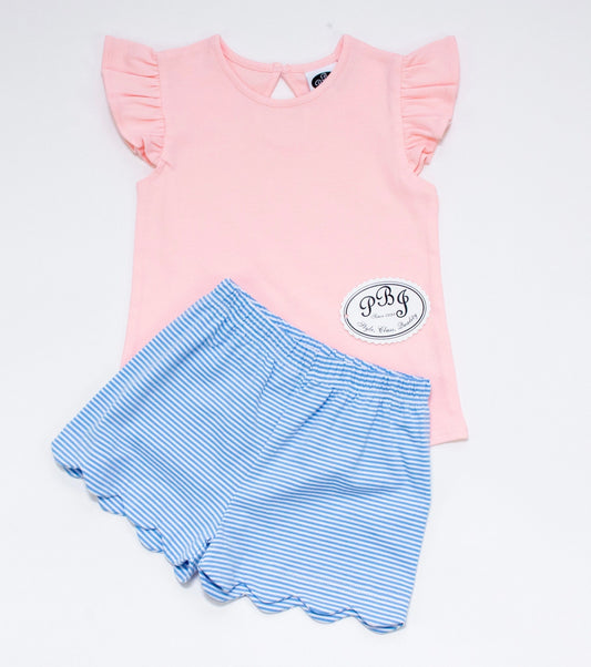 Peach Flutter tee