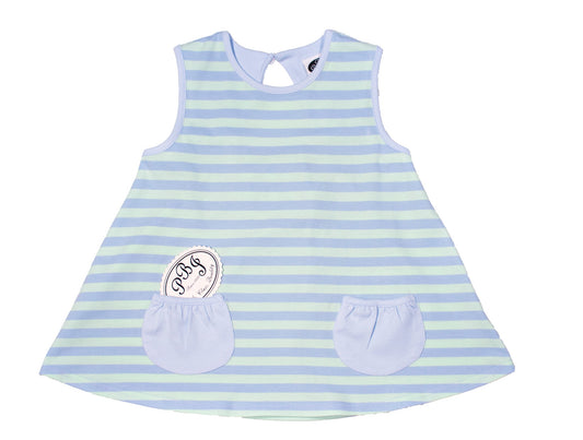 Seaside Stripes Peppa top with Blue pockets