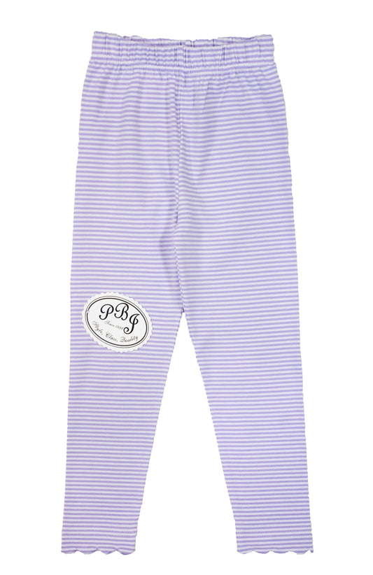 Lilac stripes scalloped skinny