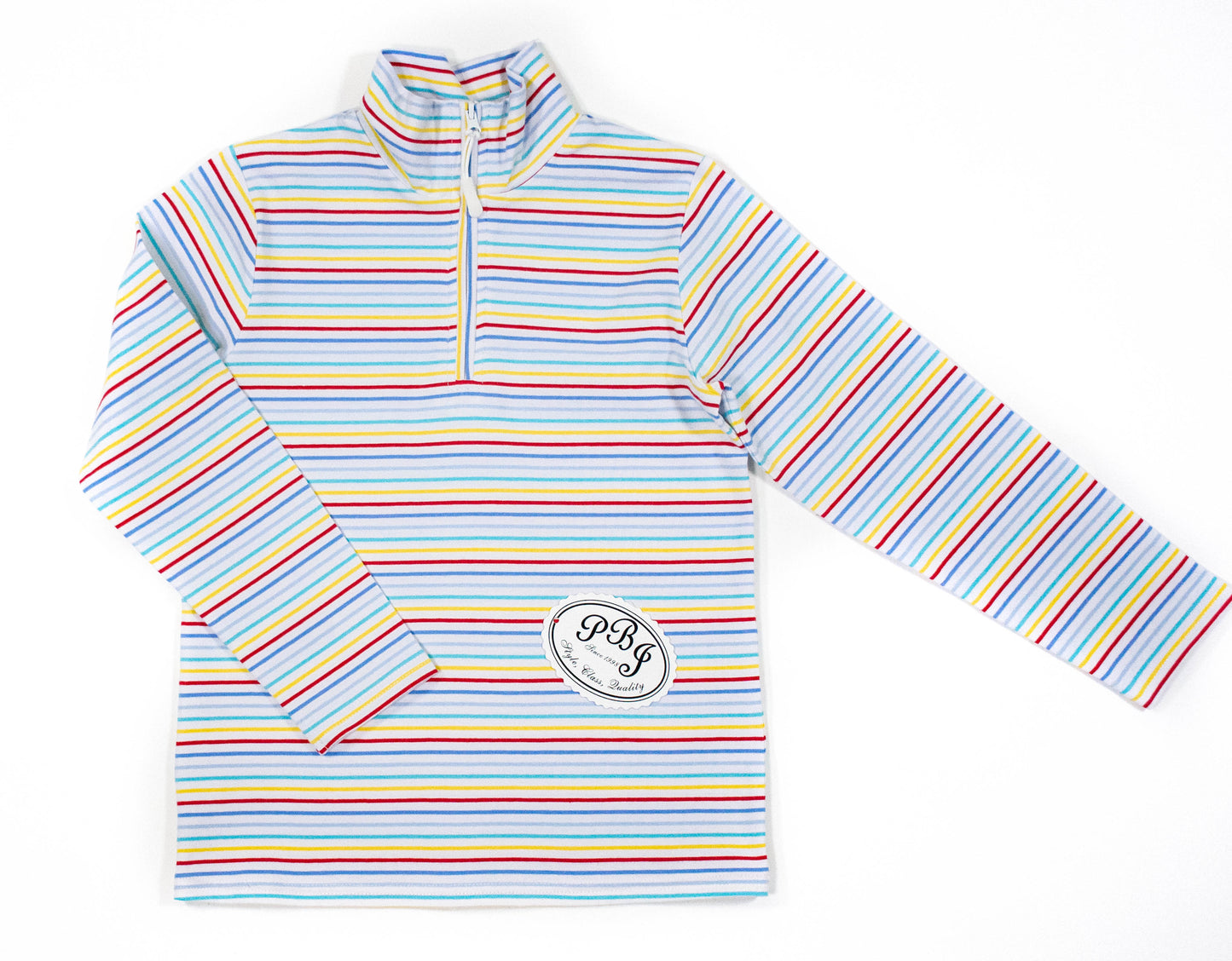 Multi stripes 1/4 zipped pullover