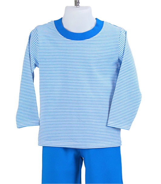 Cobalt stripes/ cobalt crewneck