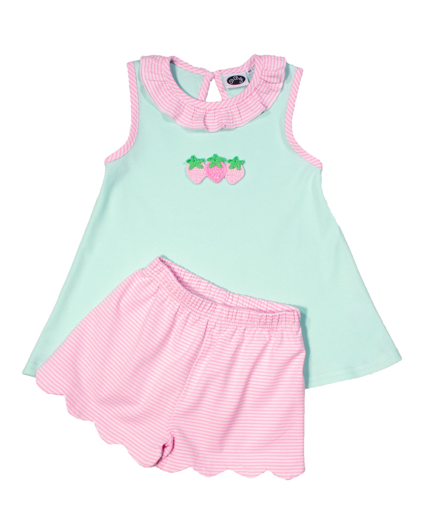 Swing Top Solid Mint with Pink Stripes