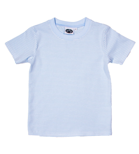 SS Crewneck Blue Stripes w/solid blue