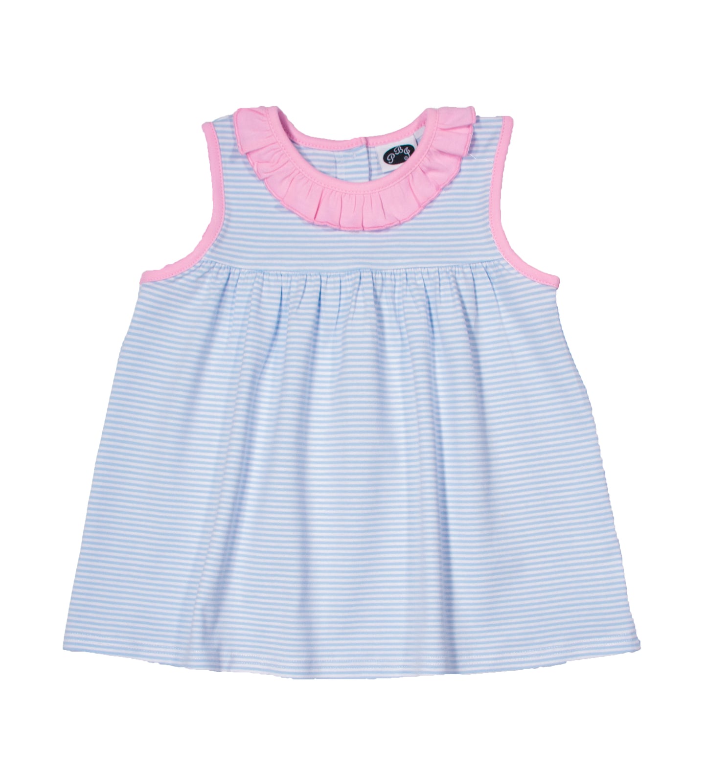 Lilly Top Sleeveless Blue Stripes with solid pink