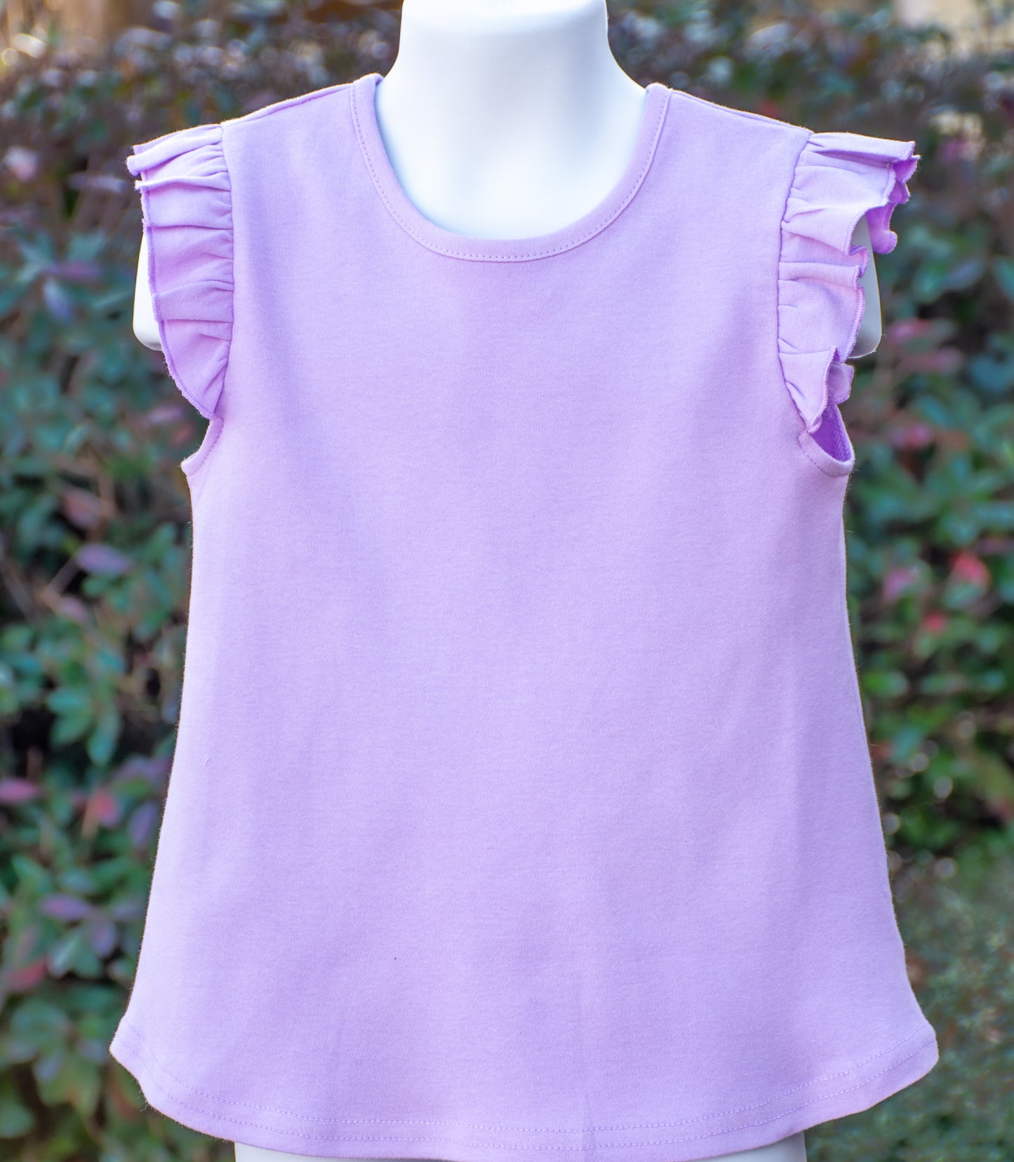 Solid Lilac flutter tee