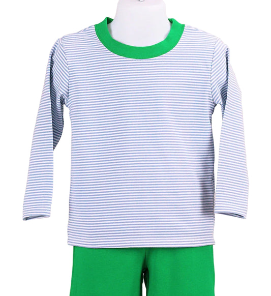 Lt. Grey / Kelly green crewneck