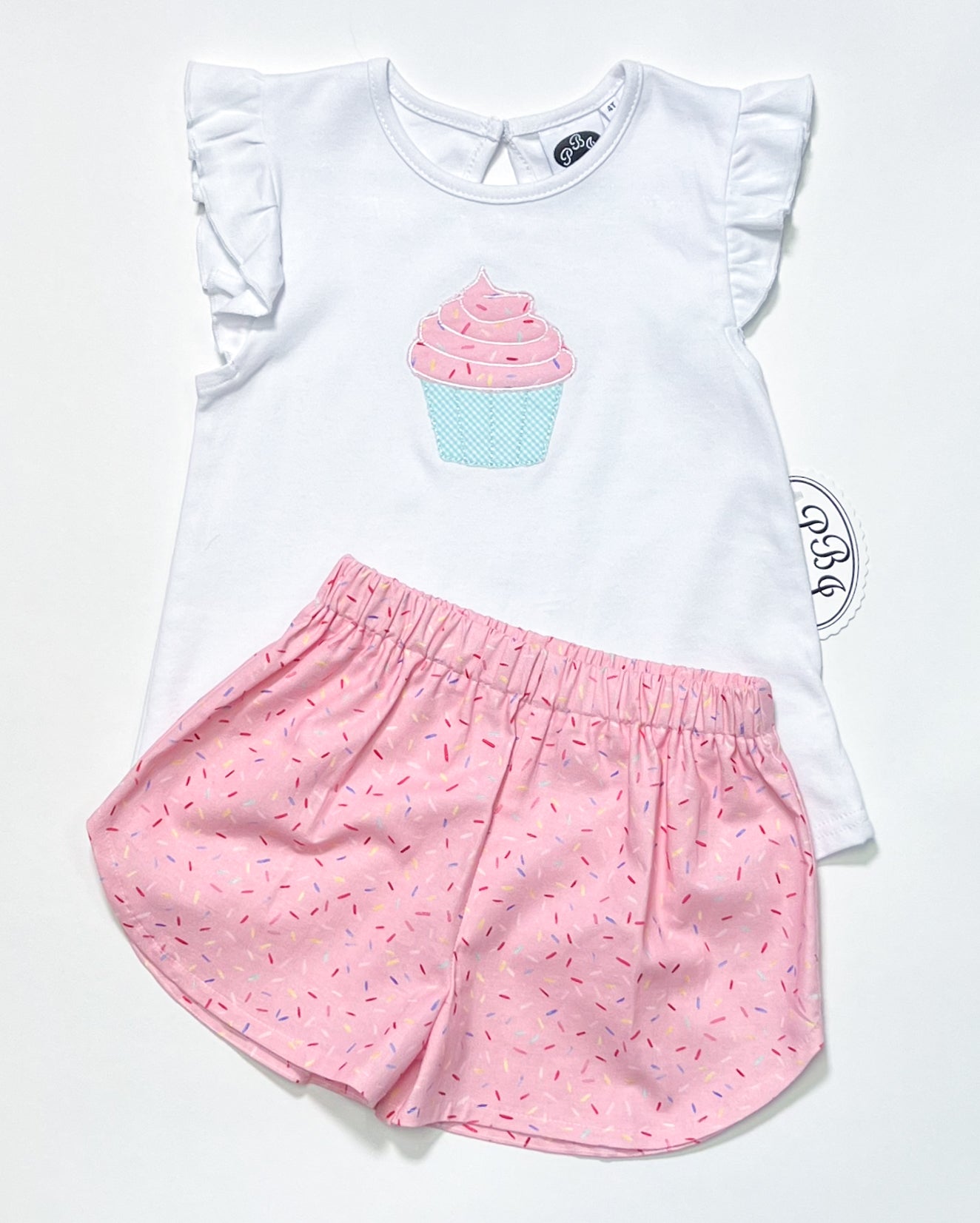 Cupcake Flutter tee only 4T with Avery Shorts 5